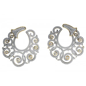 Fashionable Diamond Hoops