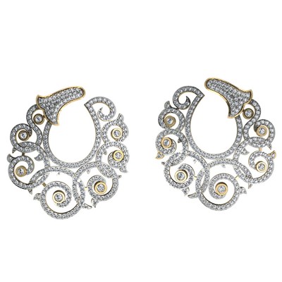 Buy Fashionable Diamond Hoops Online in India at Best Price - Jewelslane