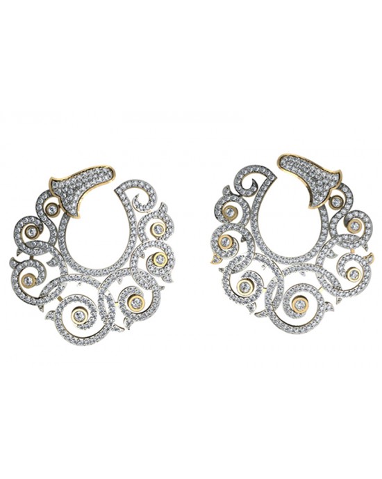 Fashionable Diamond Hoops