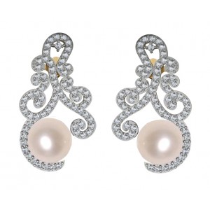 Alluring Pearl & Diamond designer Earrings