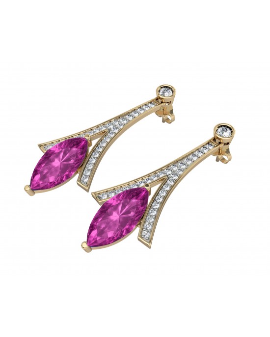 Amethyst with Diamond Earrings