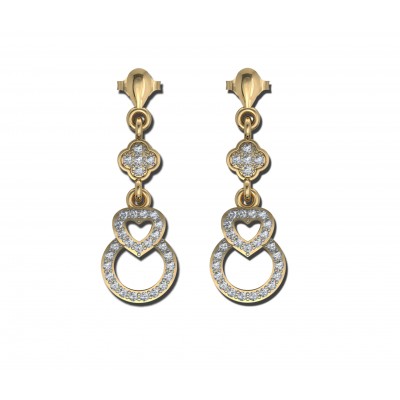 Buy Angel Heart Diamond Earrings Online in India at Best Price - Jewelslane
