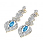 Beautiful Blue Topaz & Diamond Earrings