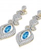 Beautiful Blue Topaz & Diamond Earrings