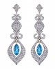 Beautiful Blue Topaz & Diamond Earrings