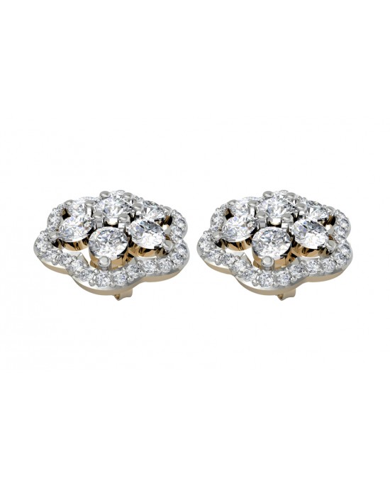 Bewitching Diamond Floral Cluster Earrings