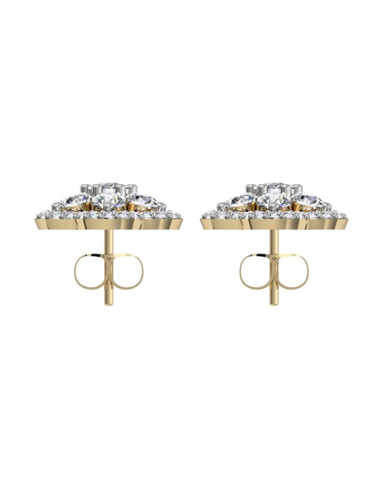 Bewitching Diamond Floral Cluster Earrings