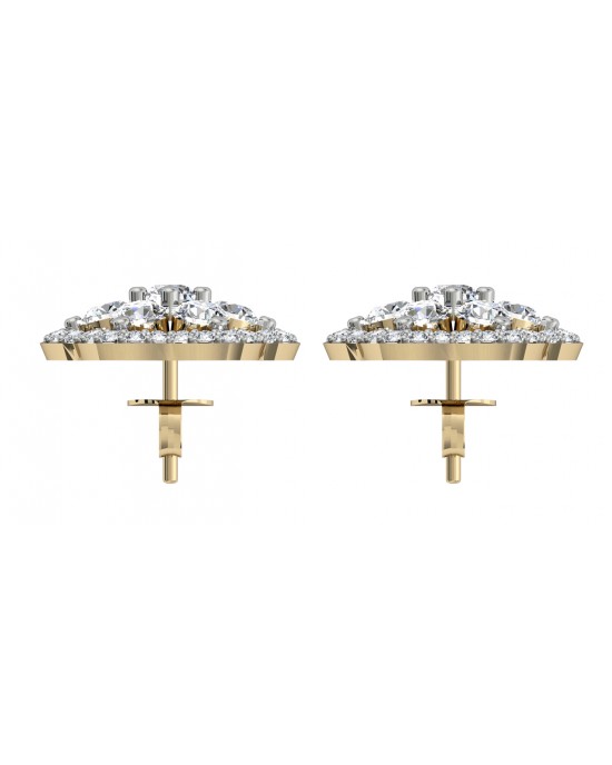 Bewitching Diamond Floral Cluster Earrings