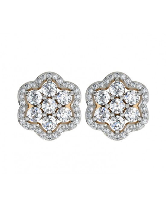 Bewitching Diamond Floral Cluster Earrings