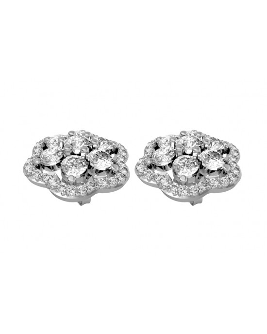 Bewitching Diamond Floral Cluster Earrings