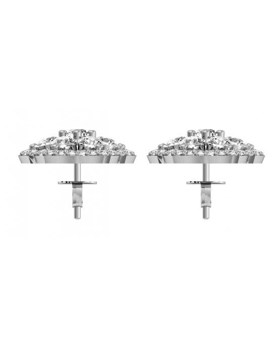 Bewitching Diamond Floral Cluster Earrings