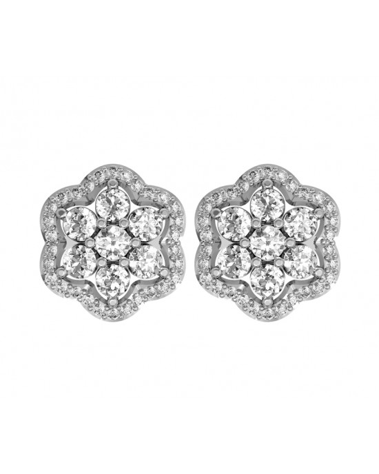 Bewitching Diamond Floral Cluster Earrings