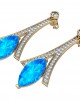 Blue topaz with Diamond Earrings