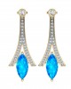 Blue topaz with Diamond Earrings