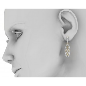 Captivating Trendy Diamond danglers on Hoops