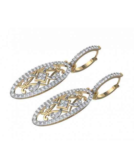 Captivating Trendy Diamond danglers on Hoops