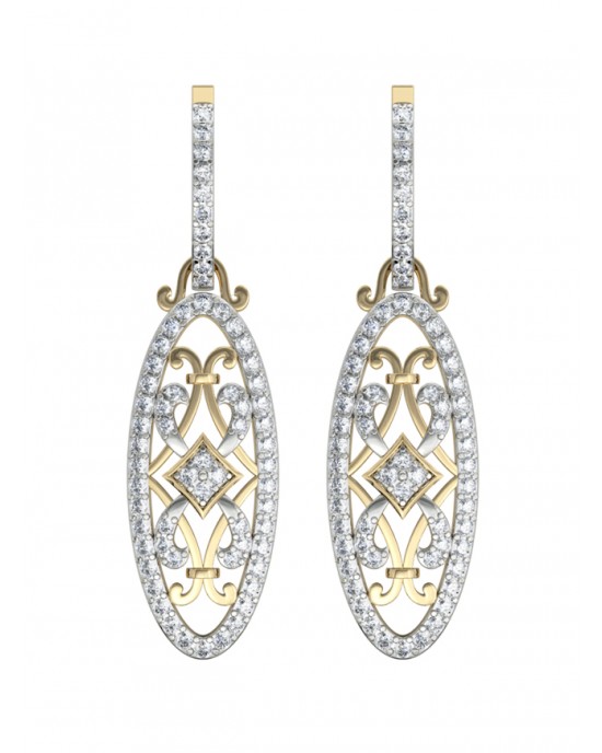 Captivating Trendy Diamond danglers on Hoops