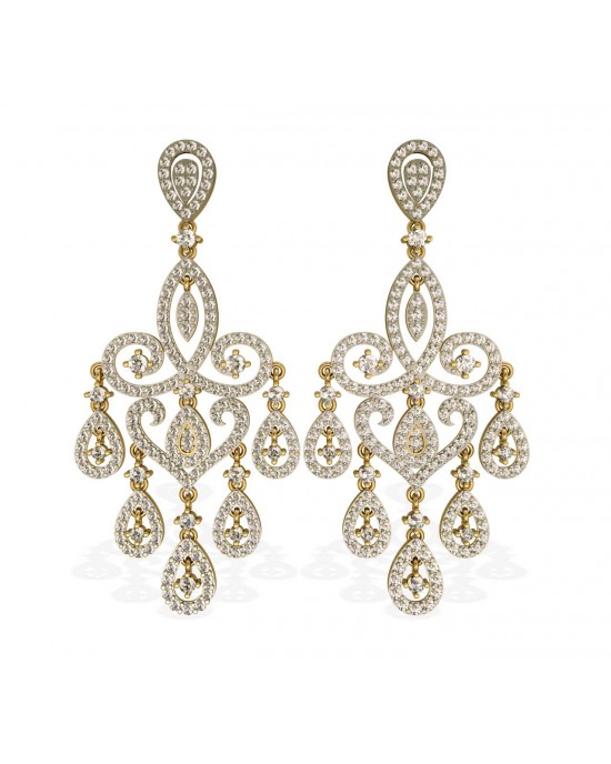 Chandelier Diamond  Wedding Earrings