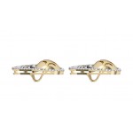 Contemporary Two tone Diamond Earclips