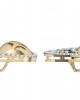 Contemporary Two tone Diamond Earclips