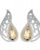 Contemporary Two tone Diamond Earclips