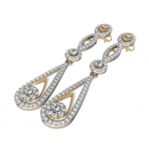 Dainty Long diamond Earrings