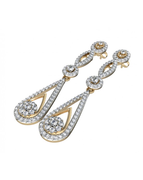 Dainty Long diamond Earrings