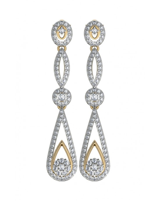 Dainty Long diamond Earrings