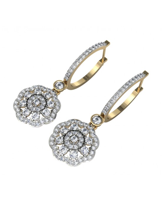 Delicate Diamond Danglers on Hoops