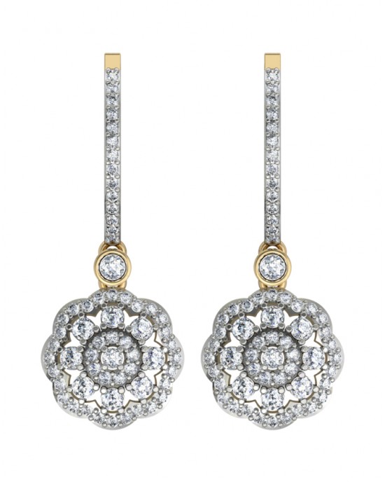 Delicate Diamond Danglers on Hoops