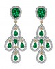 Delicate Emerald Diamond Danglers