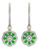 Delicate Emerald Diamond Earrings On Hoops