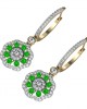 Delicate Emerald Diamond Earrings On Hoops