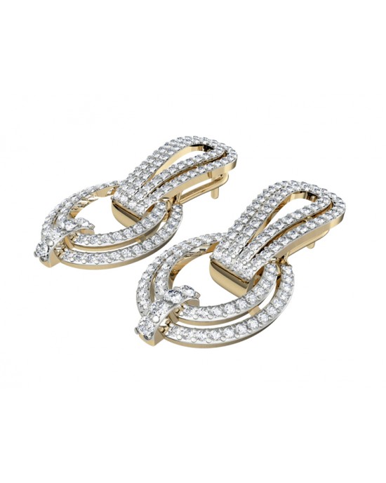 Diamond Contemporary Ear Clips 