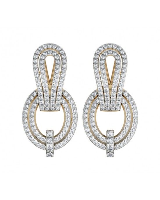 Diamond Contemporary Ear Clips 