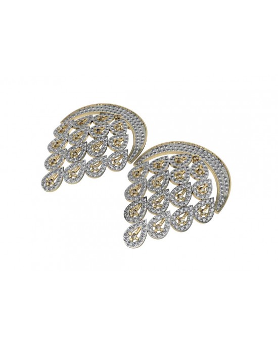 Diamond Crescent Earrings