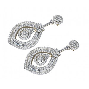 Diamond Danglers with Baguettes