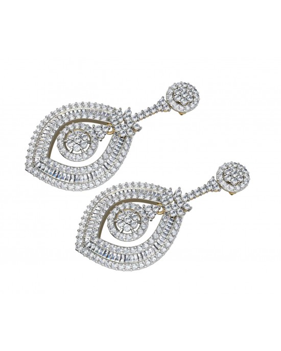 Diamond Danglers with Baguettes