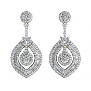 Diamond Danglers with Baguettes