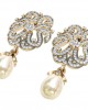 Diamond Earrings with Pearl drops