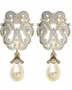 Diamond Earrings with Pearl drops