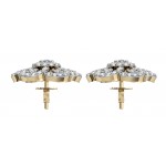 Diamond Floral Cluster Eartops