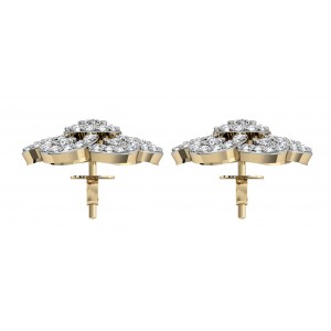 Diamond Floral Cluster Eartops