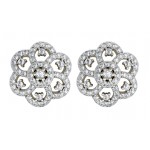 Diamond Floral Cluster Eartops