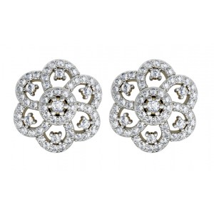 Diamond Floral Cluster Eartops