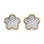Diamond Flower Earstuds