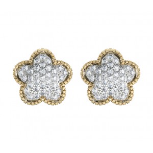 Diamond Flower Earstuds