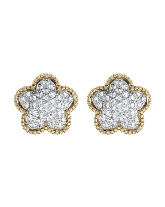 Diamond Flower Earstuds