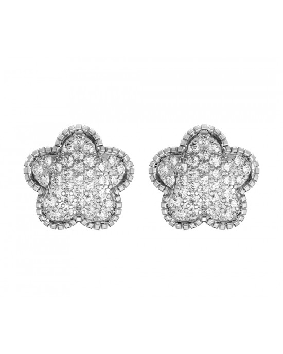 Diamond Flower Earstuds