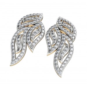 Diamond Leaf Earrings